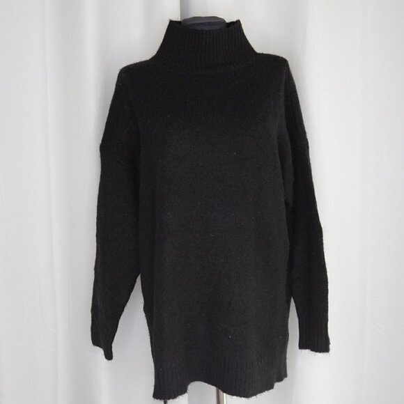 Maison Simons Icone Alpaca Blend Black Turtleneck Knit Sweater Sz M - Picture 2 of 7